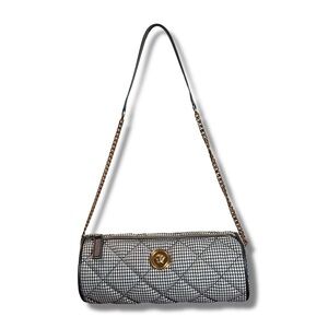 NWT Versace La Medusa Houndstooth & Leather Barrel Bag - SS24 Mainline